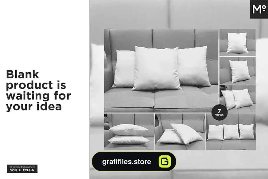 موکاپ مبلمان و کوسن Pillow On Sofa Mock-ups Set