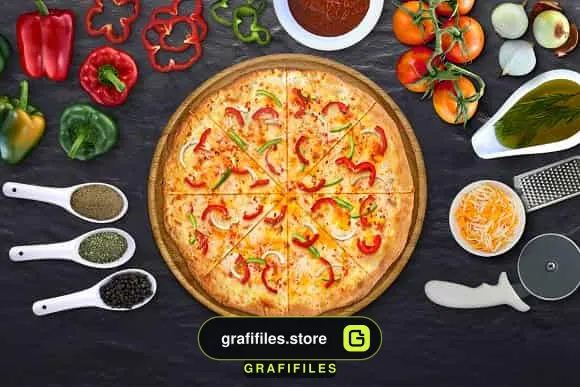 جعبه ابزار ساخت موکاپ پیتزا
