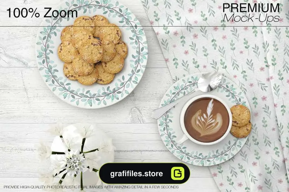 موکاپ بشقاب و رو میزی