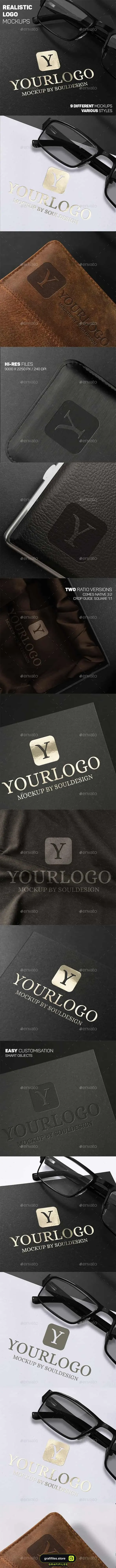 موکاپ لوگو Premium Realistic Logo Mockups