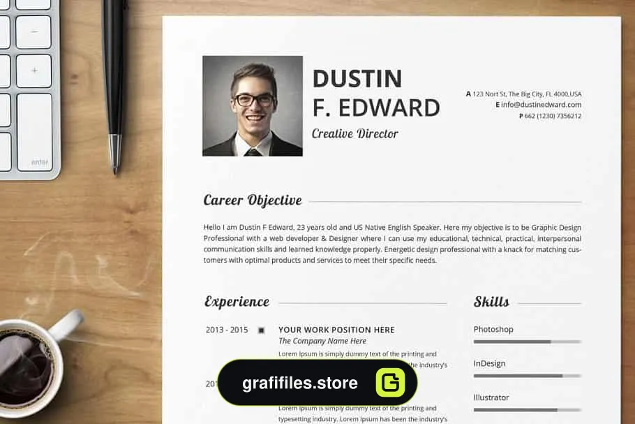 قالب آماده ایندیزاین رزومه Premium Resume CV Template Set - 3
