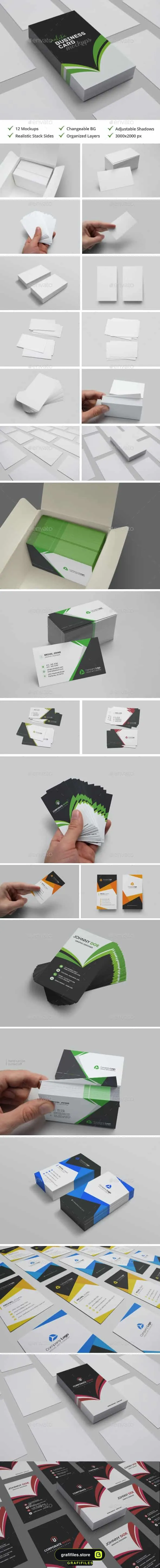 موکاپ کارت ویزیت Realistic Business Card Mockups