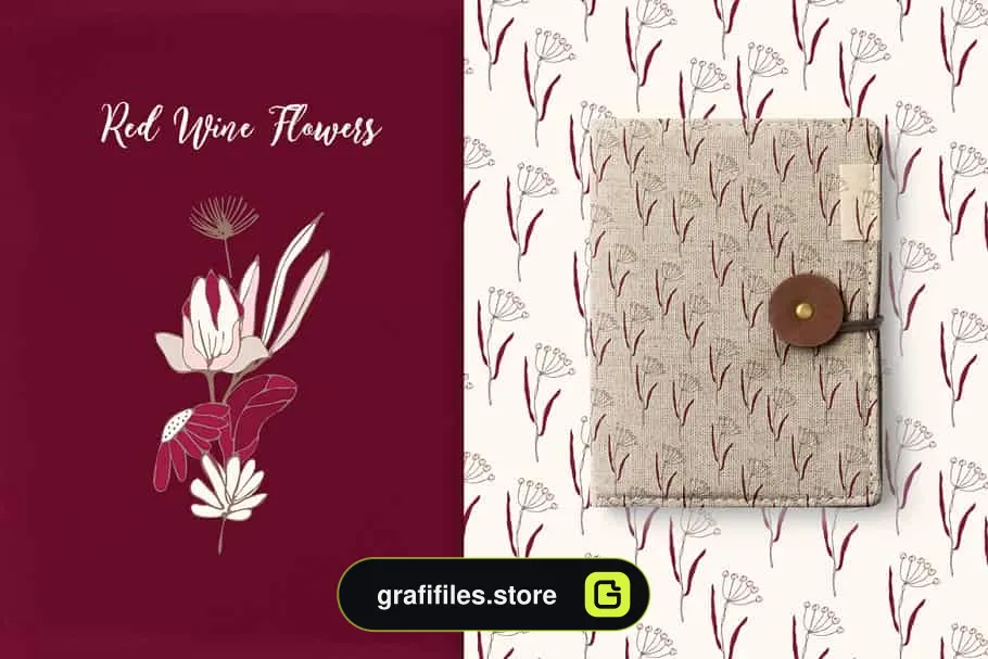 پترن گل Red Wine Flowers