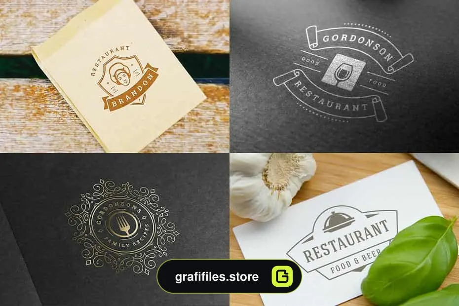 فایل لایه باز لوگو رستوران Restaurant Logos and Badges 1