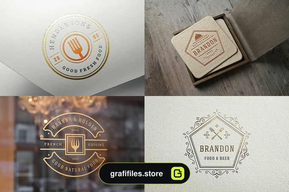 فایل لایه باز لوگو رستوران Restaurant Logos and Badges 3