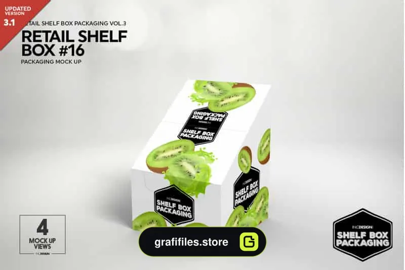 موکاپ جعبه Retail Shelf Box Packaging Mockup