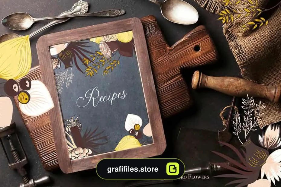 کلیپ آرت گل Retro Flowers