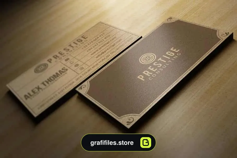 فایل لایه باز کارت ویزیت Retro Kraft Business Card