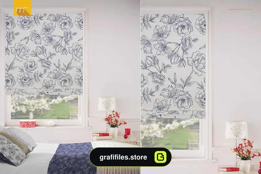 موکاپ پرده Roman Blind Mock-up