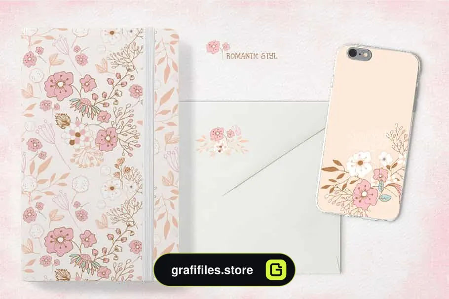 کلیپ آرت گل Romantic Flowers