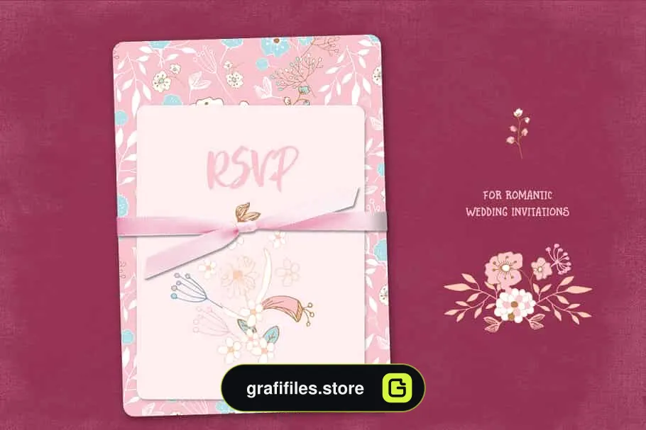 کلیپ آرت گل Romantic Flowers