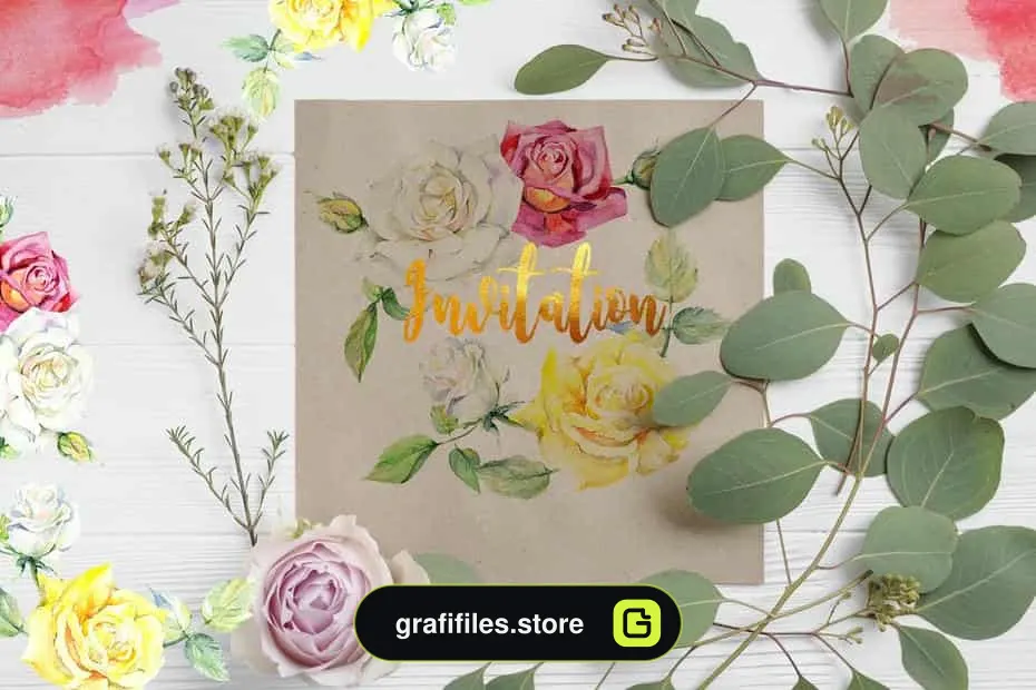 کلیپ آرت آبرنگی گل Rose Technique Watercolor Png