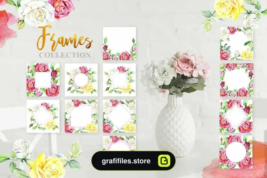 کلیپ آرت آبرنگی گل Rose Technique Watercolor Png