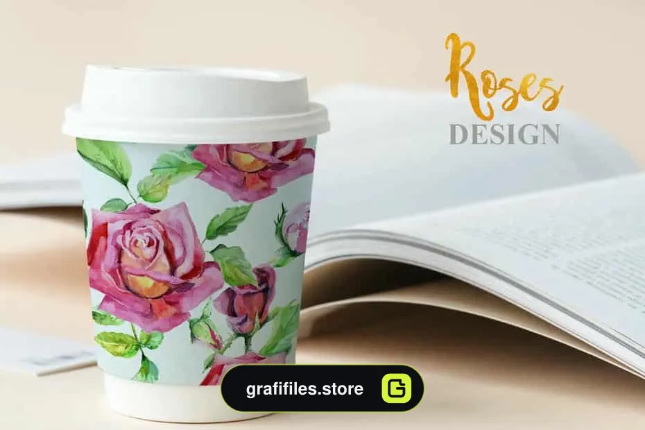 کلیپ آرت آبرنگی گل Rose Technique - 4