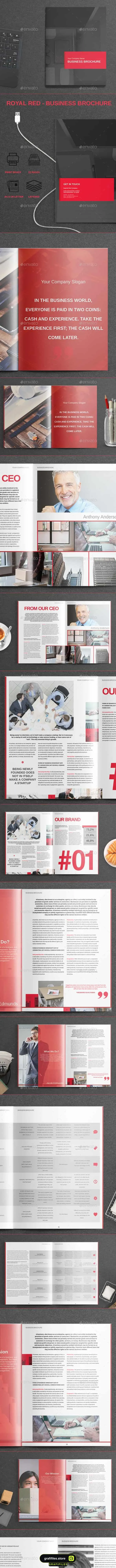 قالب ایندیزاین بروشور Royal Red Brochure