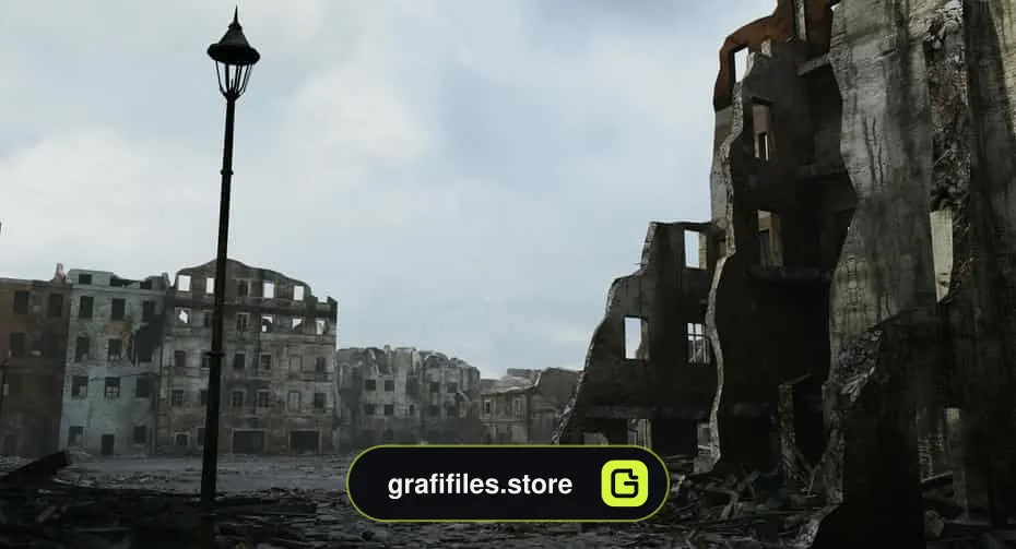 صحنه آماده شهر مخروبه ورشو