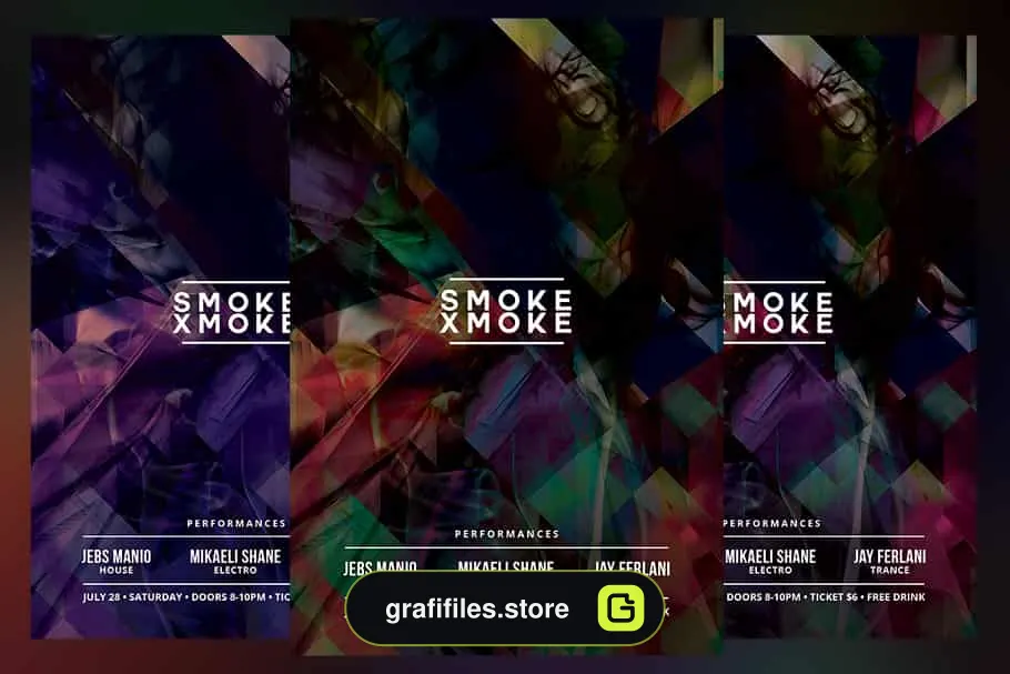 فایل لایه باز آگهی Smoke Xmoke Flyer