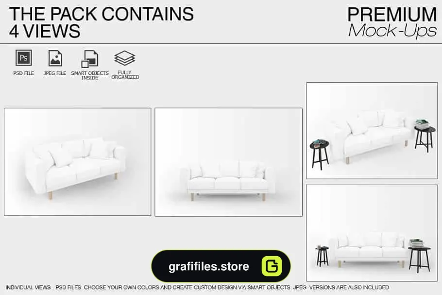 موکاپ مبلمان و کوسن Sofa
