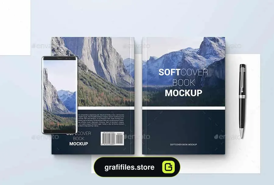 موکاپ کتاب Softcover Book Mockups