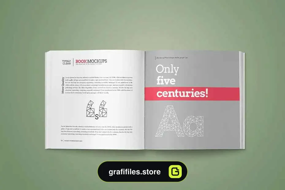 موکاپ کتاب Softcover Square Book Mock-Up