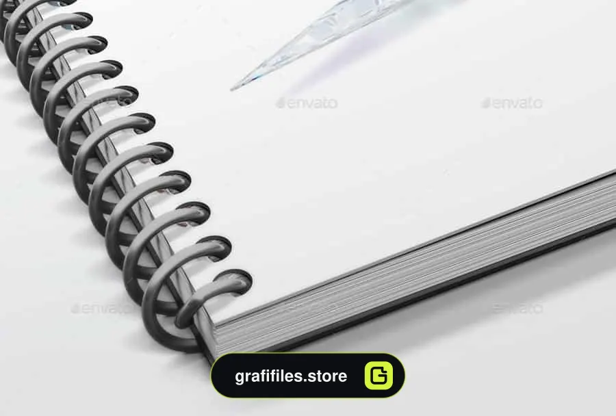 موکاپ کتاب سیمی Spiral Book Binding Mockups 01