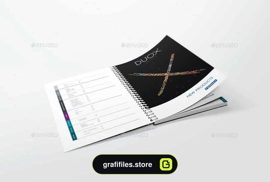 موکاپ کتاب سیمی Spiral Book Binding Mockups 01
