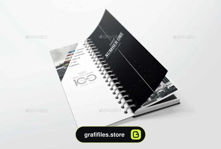 موکاپ کاتالوگ سیمی Spiral Bound Book / Catalogue Mockups 5