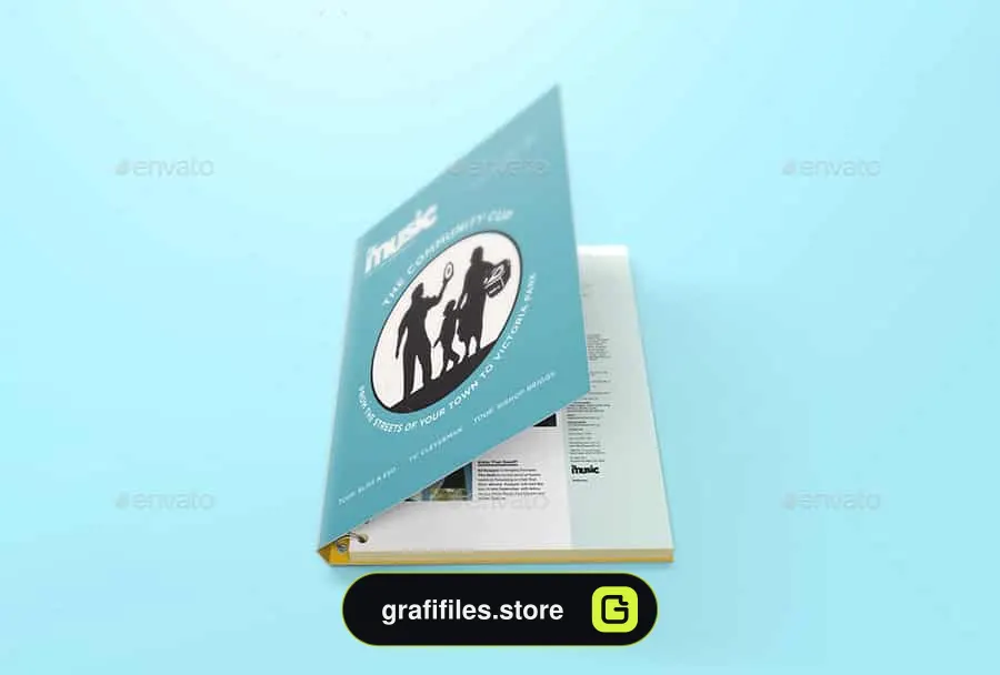 موکاپ کتاب سیمی Spiral Hardbound Book With Folder Cover Mockups