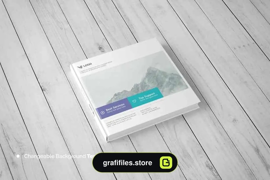 موکاپ کتاب Square Book Mock-Up / Hardcover