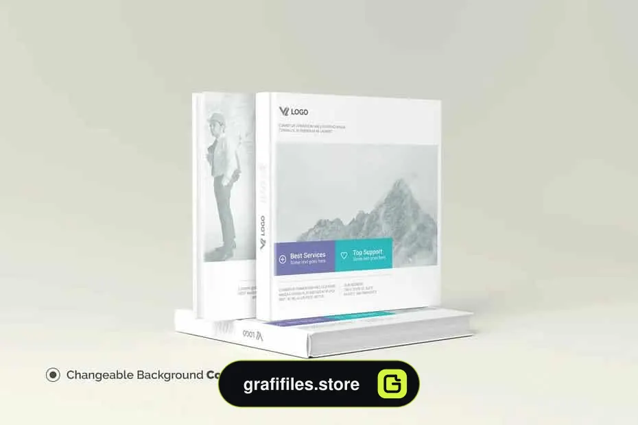 موکاپ کتاب Square Book Mock-Up / Hardcover
