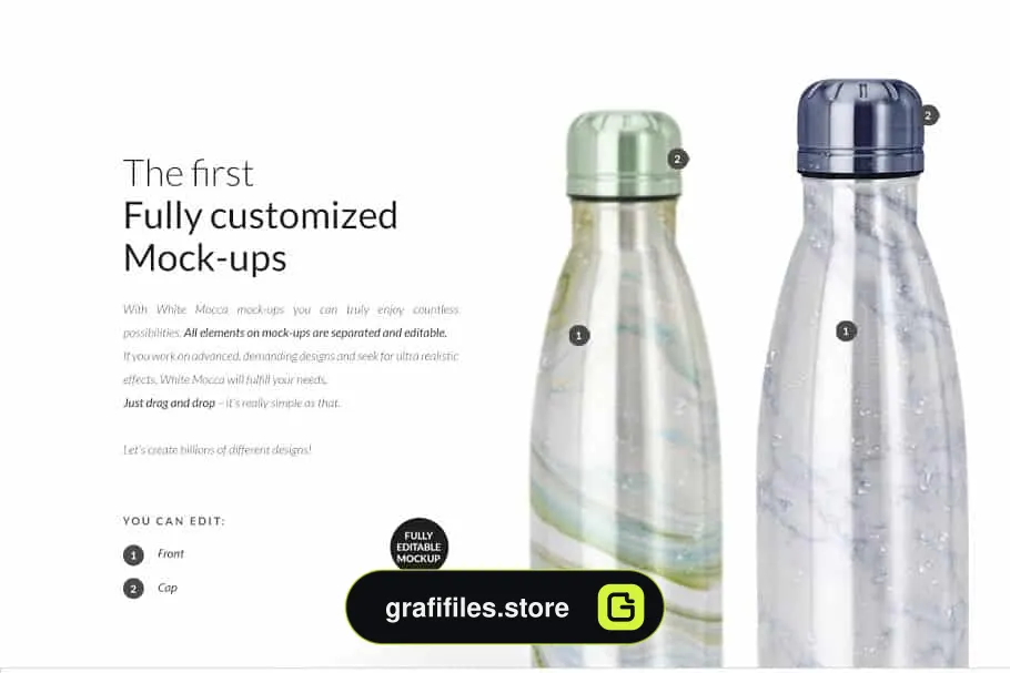 موکاپ بطری آب فلزی Stainless Steel Water Bottle Mock-up