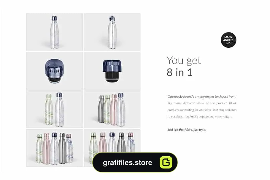 موکاپ بطری آب فلزی Stainless Steel Water Bottle Mock-up