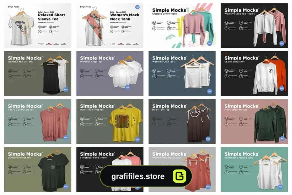 موکاپ پوشاک Streetwear Apparel Mockup Bundle