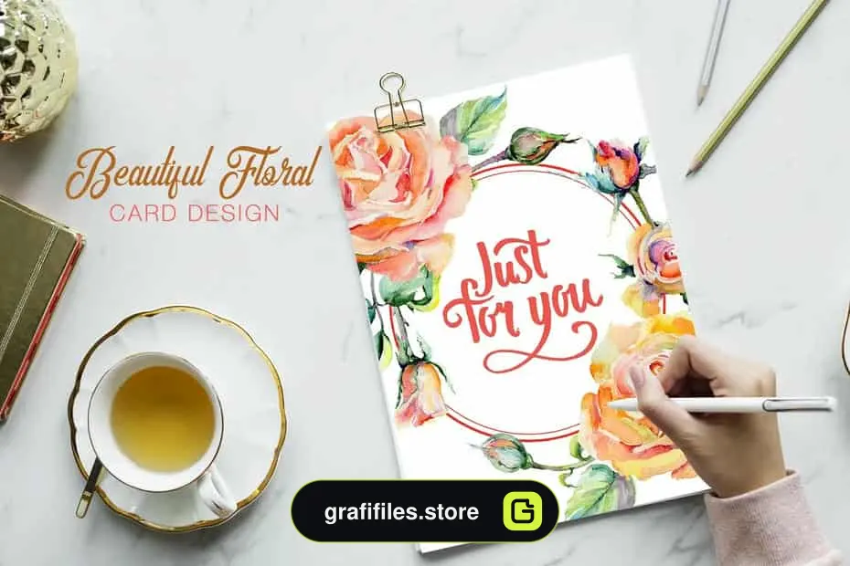 کلیپ آرت آبرنگی گل رز Stylish - 4