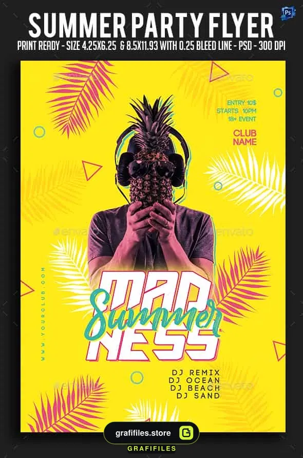 فایل لایه باز بنر Summer Party Flyer