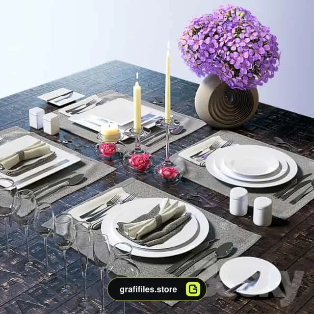 دانلود 60 مدل سه بعدی میز غذا - 13