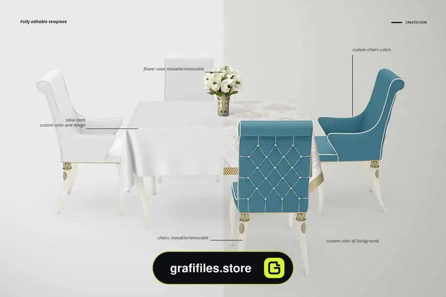 موکاپ میز ناهارخوری - 3