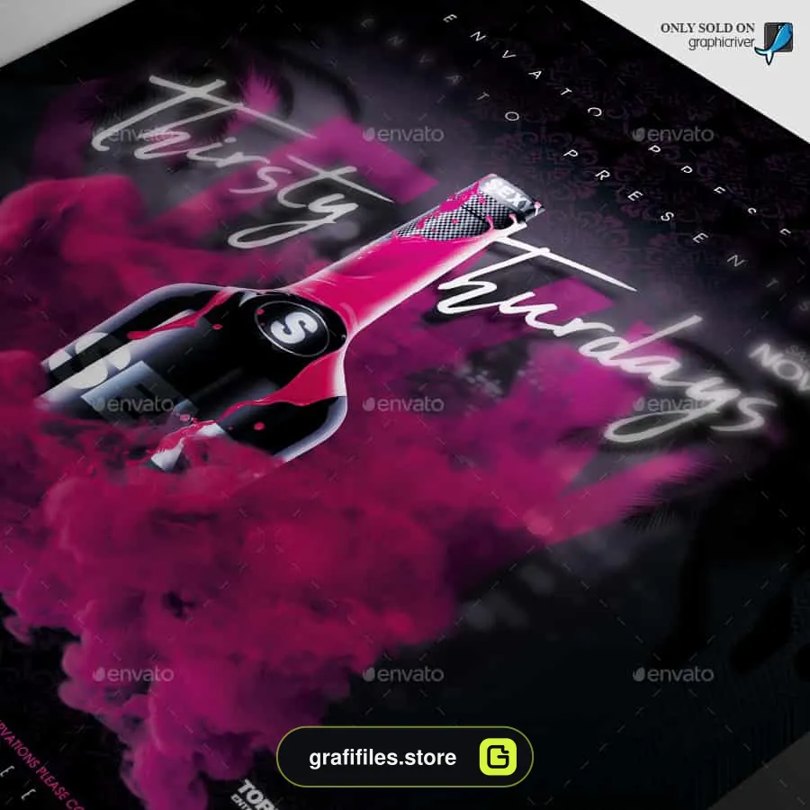 فایل لایه باز بنر Thirsty Thursdays Flyer Template