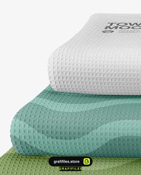 موکاپ حوله Three Waffle Towels Mockup