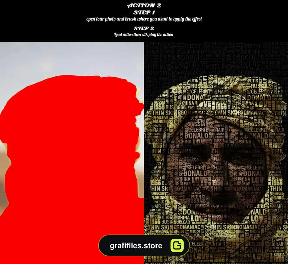 اکشن فتوشاپ تایپوگرافی
