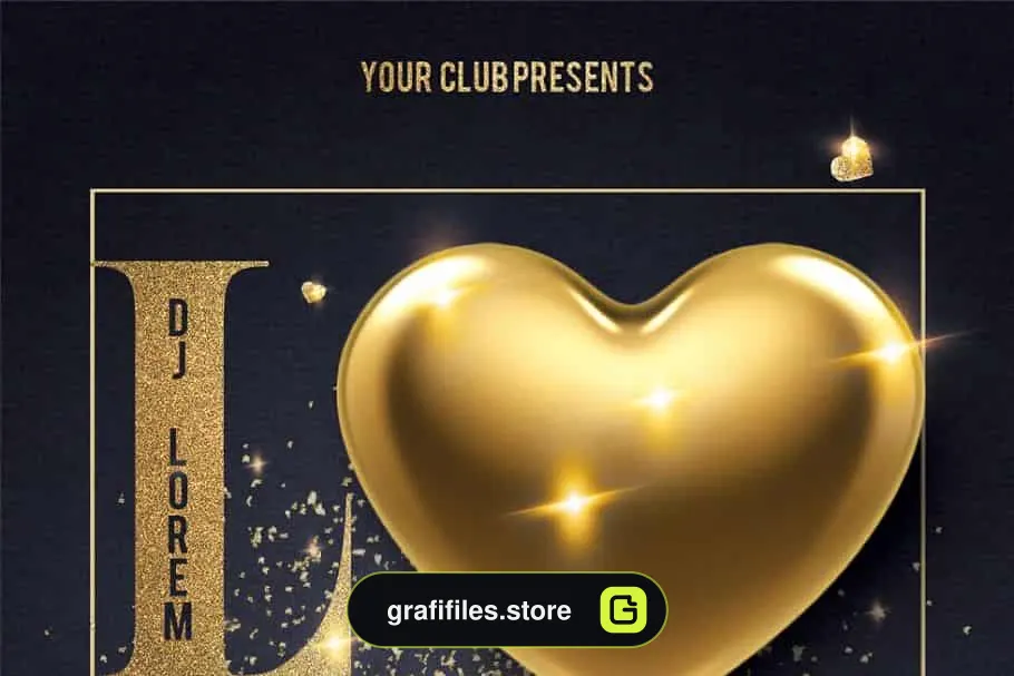 فایل لایه باز تراکت ولنتاین Valentines Day Party Flyer