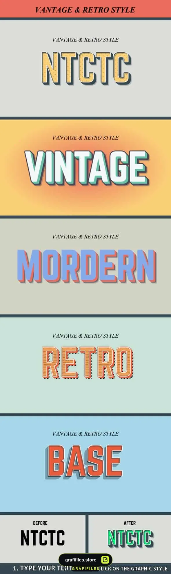 استایل آماده ایلوستریتور Vintage And Retro Graphic Style