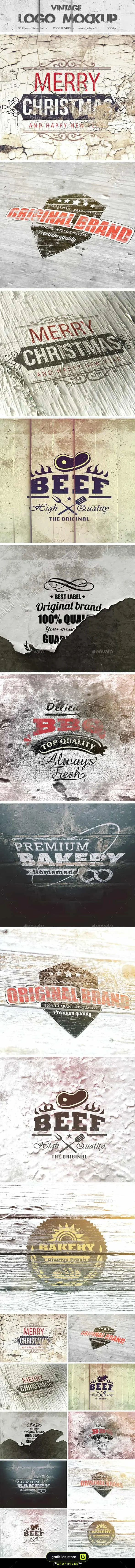 موکاپ لوگو Vintage Logo Mockup