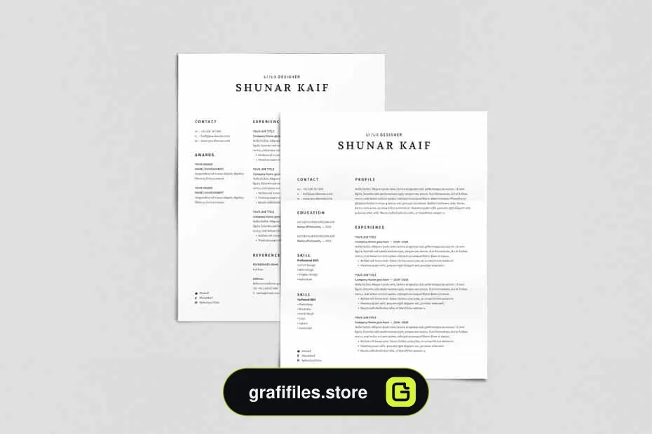 فایل لایه باز ایندیزاین رزومه Volkhov Resume - 2