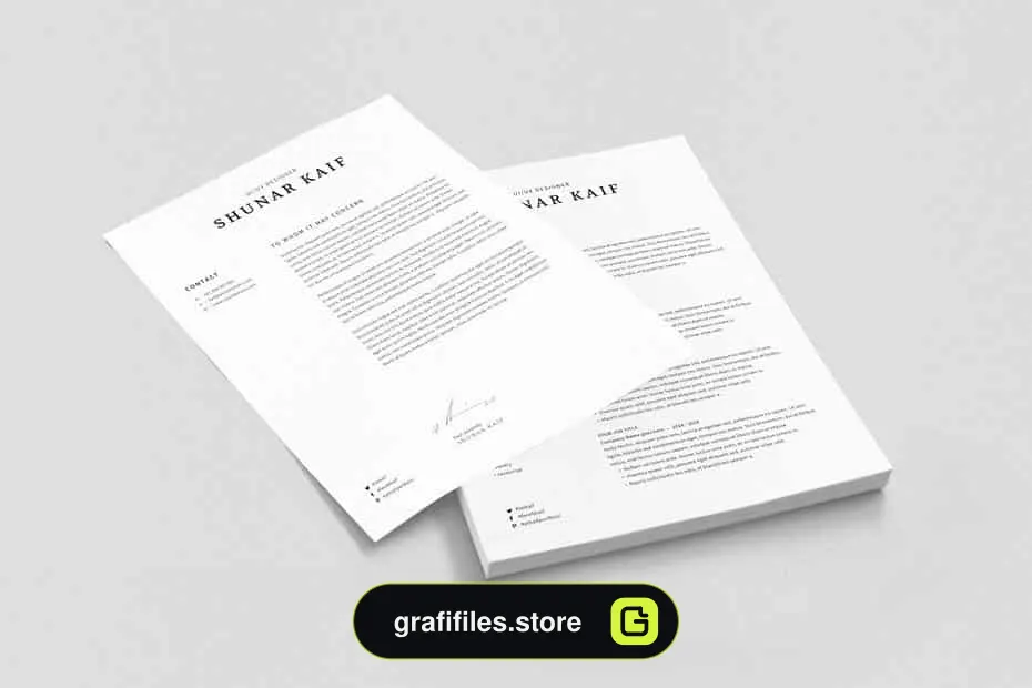 فایل لایه باز ایندیزاین رزومه Volkhov Resume