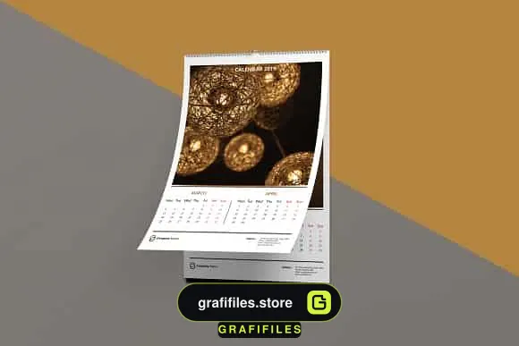 قالب ایندیزاین تقویم دیواری Wall Calendar 2019