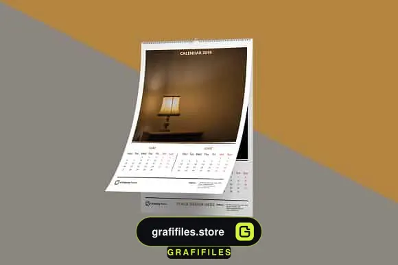 قالب ایندیزاین تقویم دیواری Wall Calendar 2019