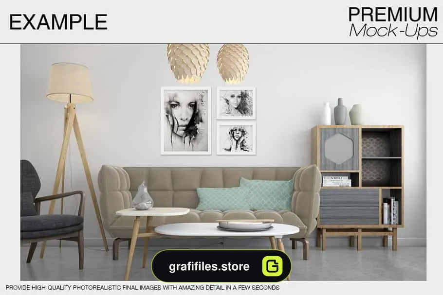 موکاپ قاب عکس و کوسن