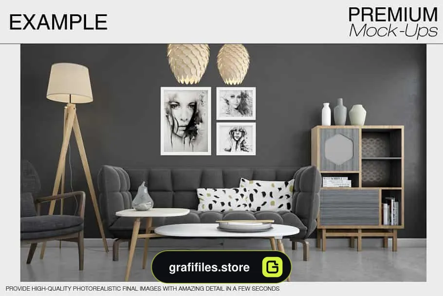 موکاپ قاب عکس و کوسن
