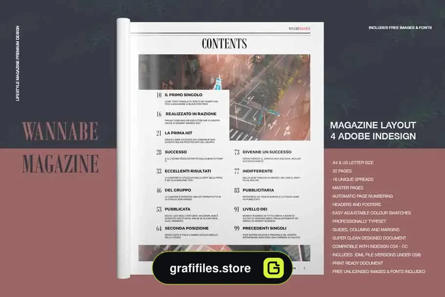 قالب ایندیزاین مجله WANNABE magazine